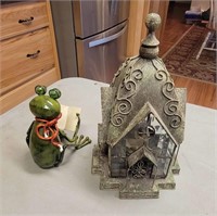 Metal Frog & Tealight House