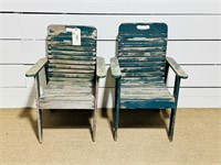 (2) Painted Wooden Patio Chairs