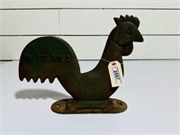 Painted Cast Iron Rooster Windmill Weight