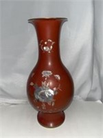 Large Brass Vase w/ Mother of Pearl