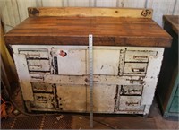 Large Metal Cabinet w/Heavy Wooden Top