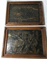 Asian Theme Hammered Copper Pictures (2)