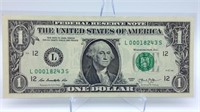 2013 Low Serial $1 Bill