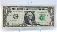 2017A Low Serial $1 Bill