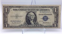 1935F $1 Silver Certificate Off-Center
