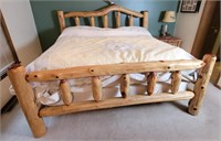 King Rustic Log Bed