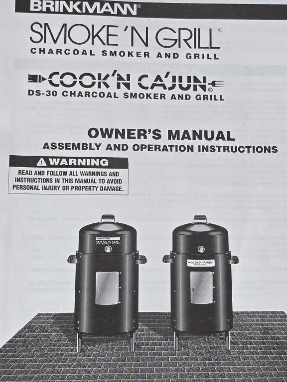 NIB BRINKMANN CHARCOAL SMOKER & GRILL