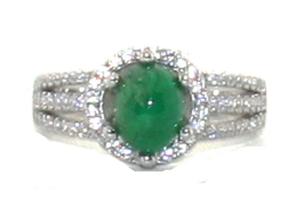 3.55 Ct Sterling Silver Sapphire & Emerald Ring