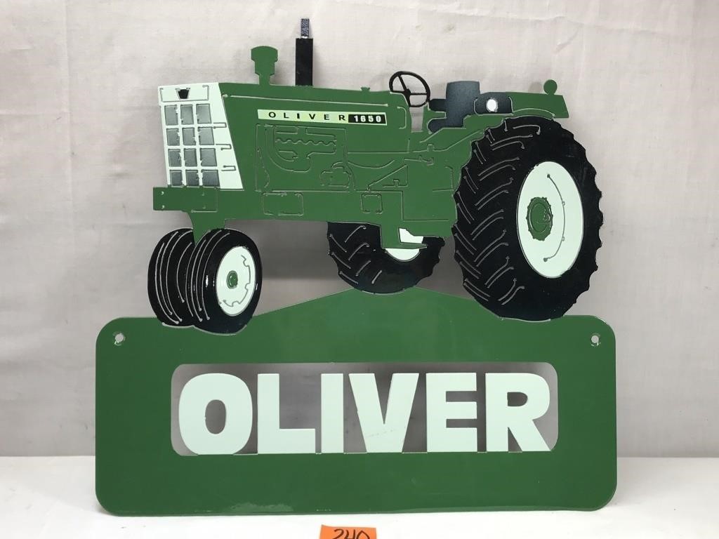Vintage Style Oliver Tractor Metal Cut Out Sign