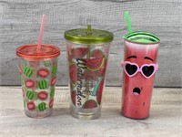 INSULTED TUMBLERS SET OF 3 WATERMELON