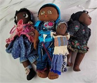 4 Handmade African Dolls`