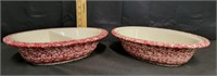 Roseville Gerald Spongeware Dishes Red Stoneware