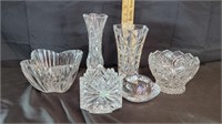 (6) Crystal Dishes/Vases - Mikasa/Royal Copenhagen
