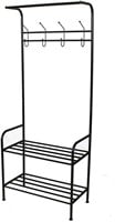 RHArt - Metal Coat Shoes Rack 2-Tier Storage Shelv