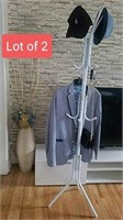 Lot of 2, Globe22 Standing Metal Coat Rack Hat Han