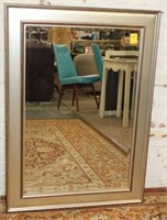 Modern Beveled Mirror w/ silver frame