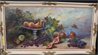 Large Oil on Canvas Fruit Still Life
