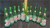 (10) Vtg 7UP Bottles
