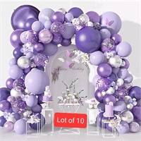 Lot of 10: Maznyu Purple Balloons Garland Arch Kit