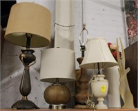 4 Lamps, Vase & Gazelle