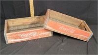 (2) 1970's Coca Cola Wooden Case Crate