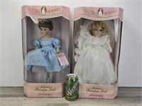 2 COLLECTIBLE MEMORIES PORCELAIN DOLLS IN BOX