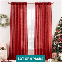 LOT OF 4 PACKS: Various Sizes, MIULEE Red Linen Cu