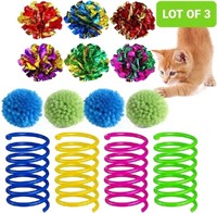 LOT OF 4:14 PCS Cat Toys Crinkle Ball and Spring T