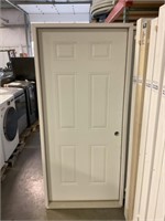 36" LH Steel 6 Panel Exterior Door