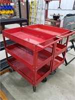 2- Red Rolling Shop Carts 16x30