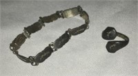 Vintage Siam Silver Bracelet & Ring