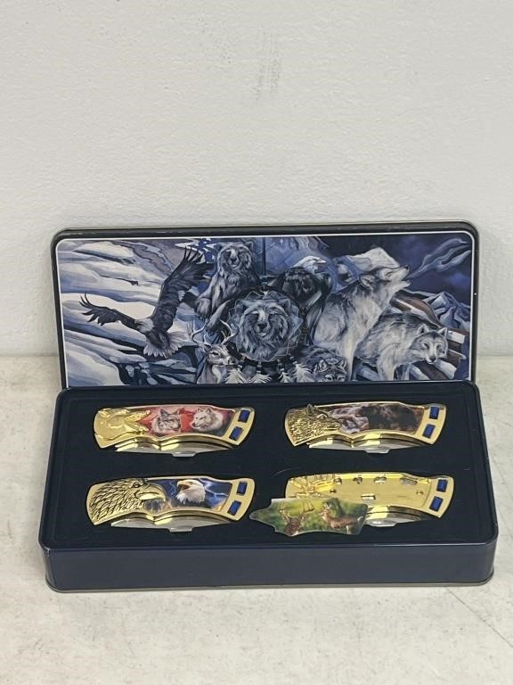 Wildlife 4 Pocketknife Set IN Tin