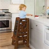 TOETOL Bamboo Kids Step Stool for Kitchen Height A