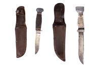 Vintage Hunting Knives w/ Sheath (2)