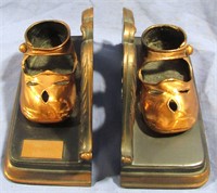 VINTAGE BRONZED BABY SHOE BOOKENDS