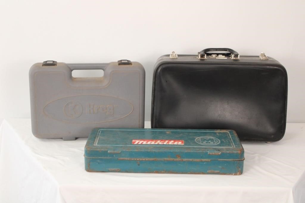 TWO EMPTY CASES AND KREG CASE WITH MISC. TOOLS