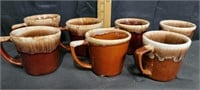 Vtg McCoy Pottery Brown Drip Mugs