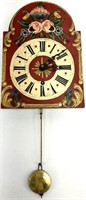 Antique / Vtg German Hand Painted Wall Clock