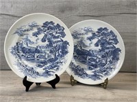 WEDGWOOD & CO ENGLAND COUNTRYSIDE PLATES SET OF 2