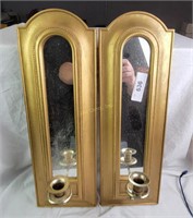 2 Gold Mirrored Wall Sconces