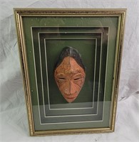 South Africa Picture Box W/Carved Face
