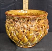 Vtg McCoy Pottery Quilted Jardiniere Planter