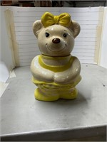 Metlox girl bear with yellow bow- Roerig estate