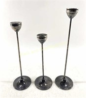 (3) Marked Sterling Silver Candlesticks