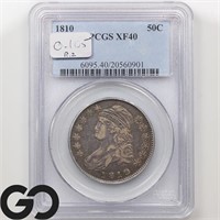 1810 Capped Bust 50c, O-105, PCGS XF 40 Guide: 625