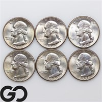 6x Washington 25c, 1946, 47S, 49D, 50, 50D. 50D