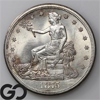 1875-S Trade Dollar, Near Gem BU Bid: 1,800
