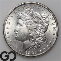 1901-O Morgan Silver Dollar, Near Gem BU Bid: 78