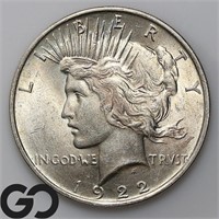 1922 Peace Silver Dollar, BU++ Bid: 52