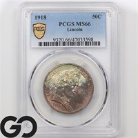 1918 Lincoln Commem 50c, PCGS MS66 Guide: 775